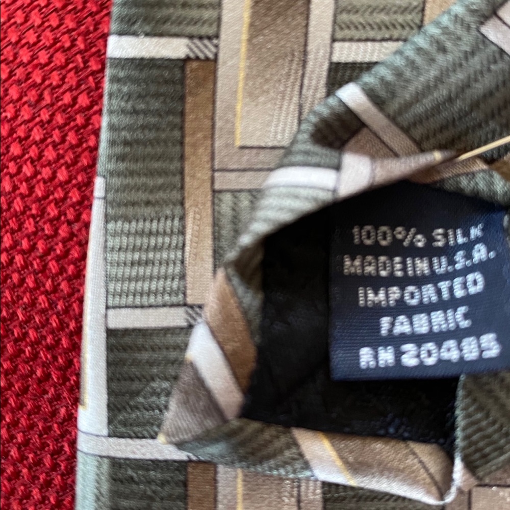 Stratford green gray silk hand made tie - Picture 6 of 8